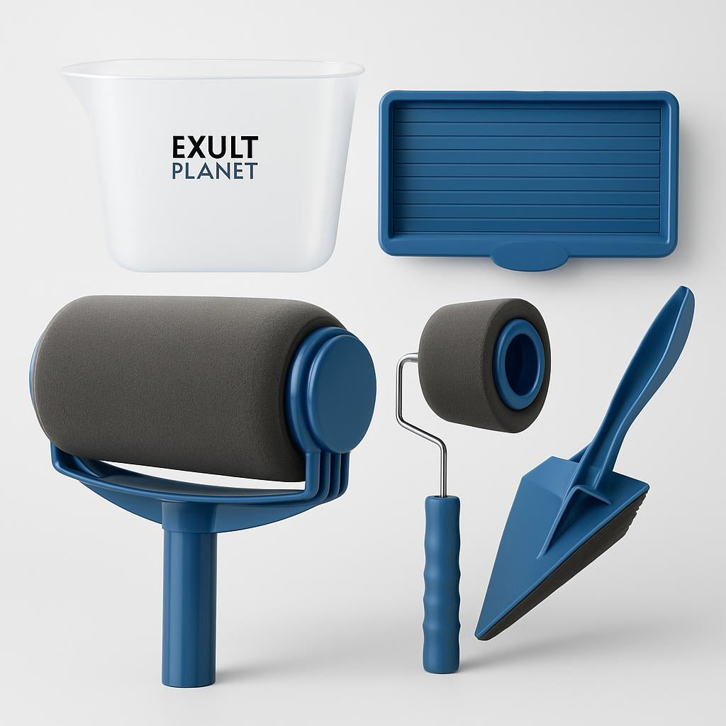 Eco-Friendly Paint Roller Set with Reusable Foam Rollers