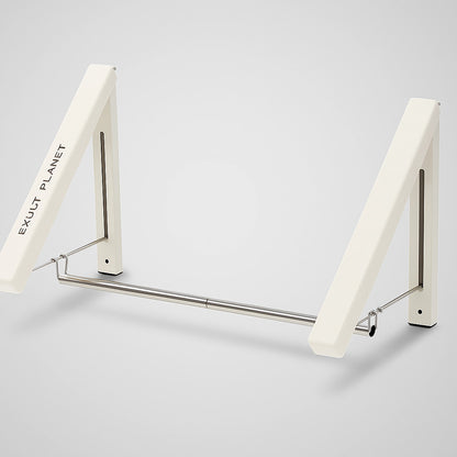 Space-Saving Folding Retractable Clothes Rack - Wall-Mounted, White