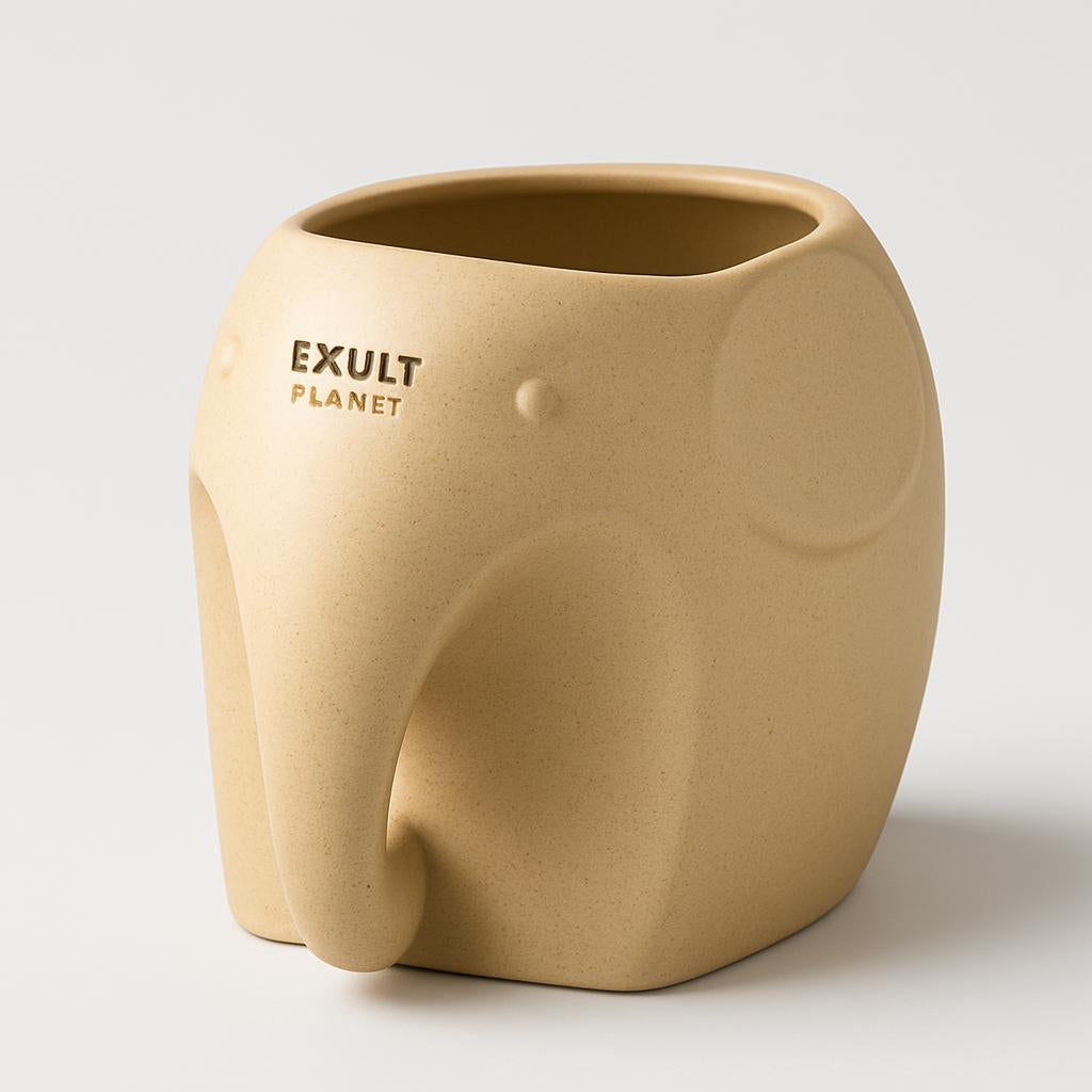 Eco-Friendly Elephant and Cat Succulent Planters