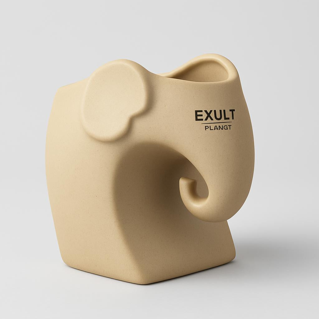 Eco-Friendly Elephant and Cat Succulent Planters