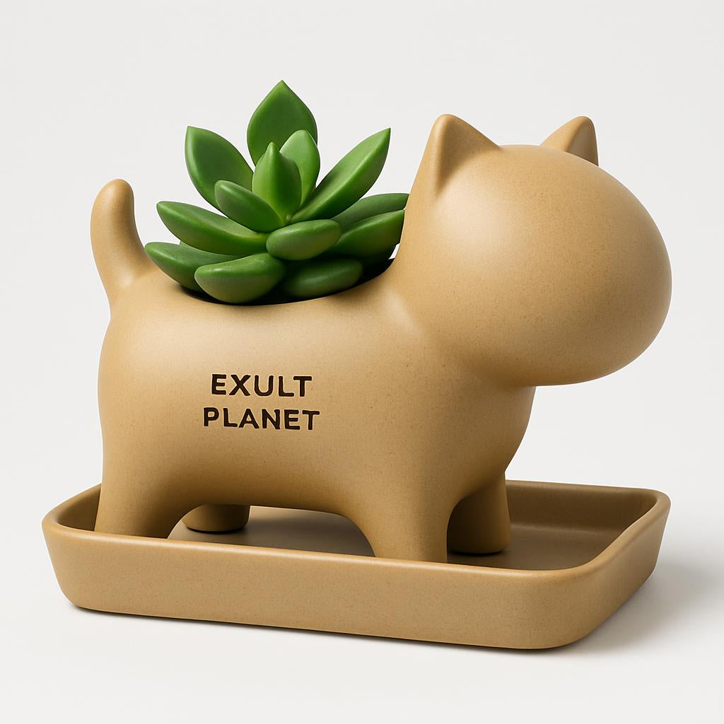 Eco-Friendly Elephant and Cat Succulent Planters