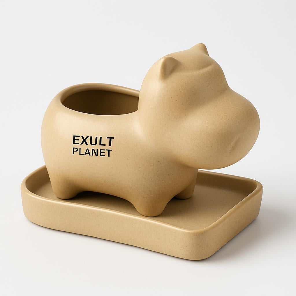 Eco-Friendly Elephant and Cat Succulent Planters