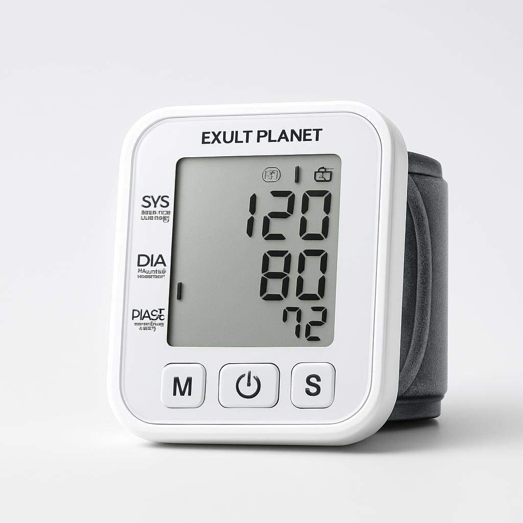Compact Digital Wrist Blood Pressure Monitor - Eco-Friendly Health Tracker