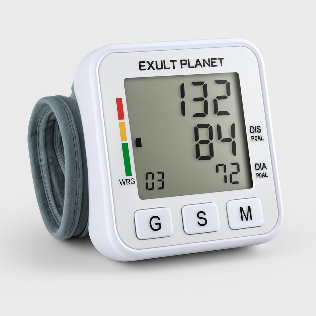 Compact Digital Wrist Blood Pressure Monitor - Eco-Friendly Health Tracker