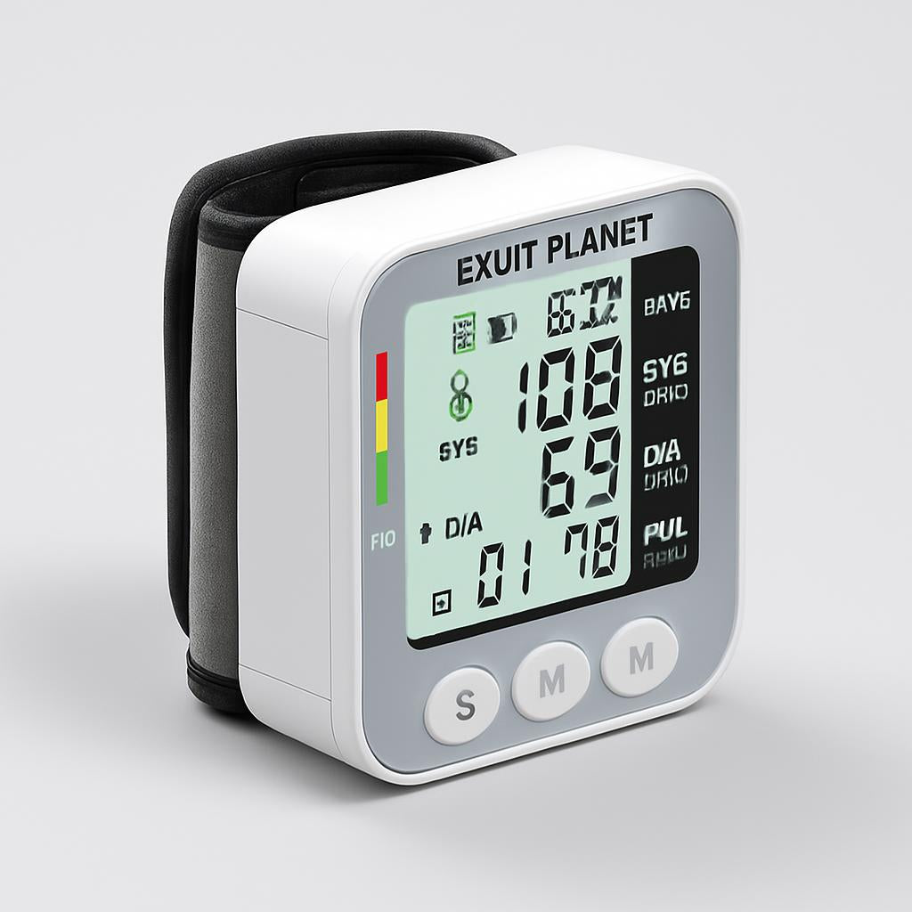 Compact Digital Wrist Blood Pressure Monitor - Eco-Friendly Health Tracker