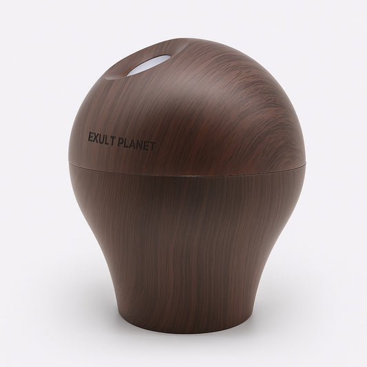 Compact Water-Saving Dark Wood Grain Humidifier for Eco-Friendly Homes