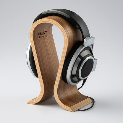 Curved Wooden Headphone Stand