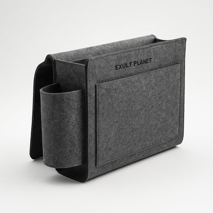 Gray Felt Storage Caddy Organizer - Eco-Friendly, Multi-Pocket Design
