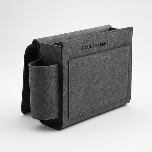 Gray Felt Storage Caddy Organizer - Eco-Friendly, Multi-Pocket Design