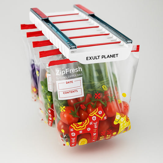 Eco-Friendly ZipHolder Bag Organizer for sustainable kitchen storage