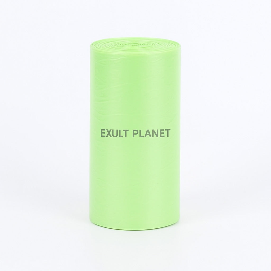 Eco-Friendly Biodegradable Trash Bags - Cornstarch-Based, Green & Orange