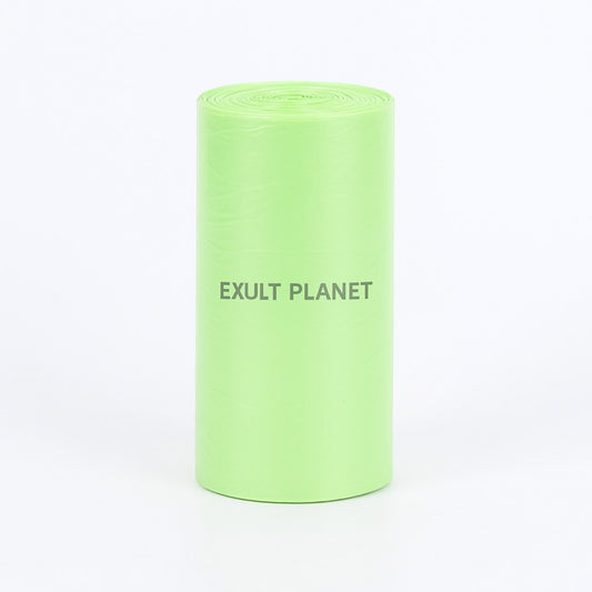 Eco-Friendly Biodegradable Trash Bags - Cornstarch-Based, Green & Orange