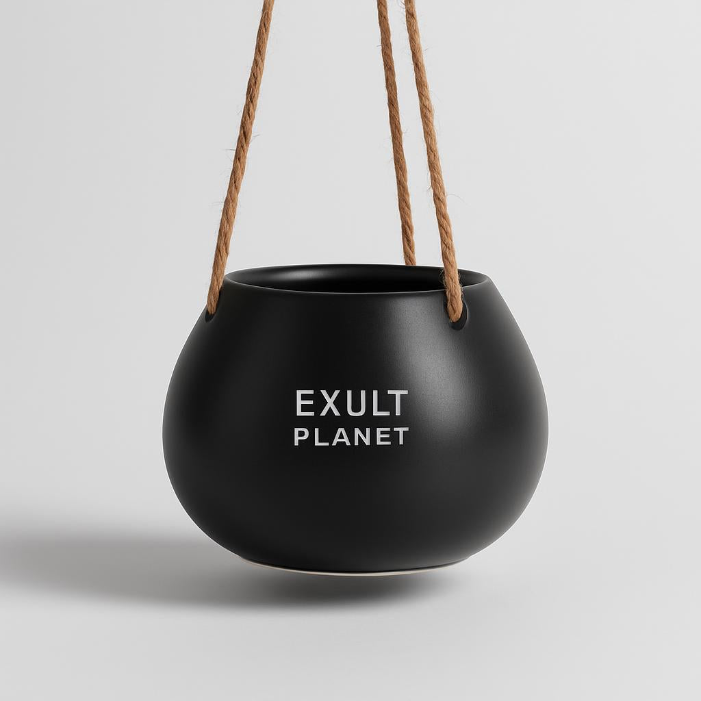 Eco-Friendly Light Pink Ceramic Hanging Planter