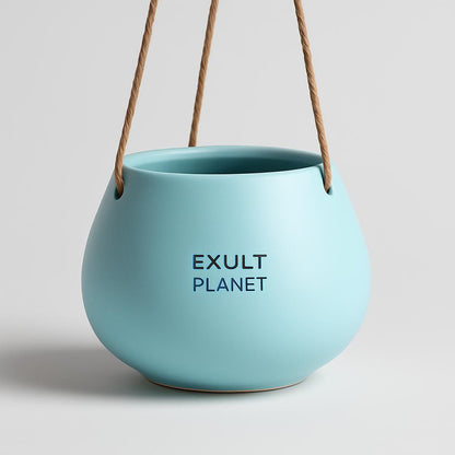 Eco-Friendly Light Pink Ceramic Hanging Planter