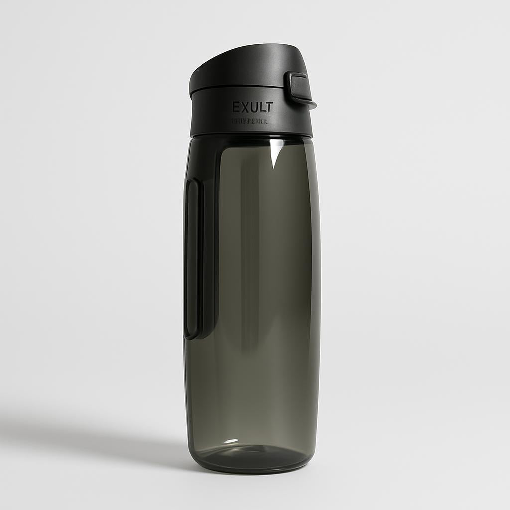 Eco-Friendly Reusable Water Bottle - Dark Gray/Black, Sustainable Hydration