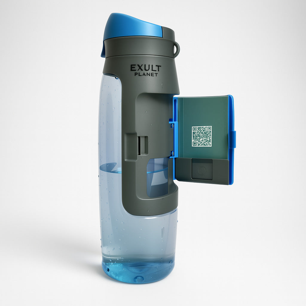 Eco-Friendly Reusable Water Bottle - Dark Gray/Black, Sustainable Hydration