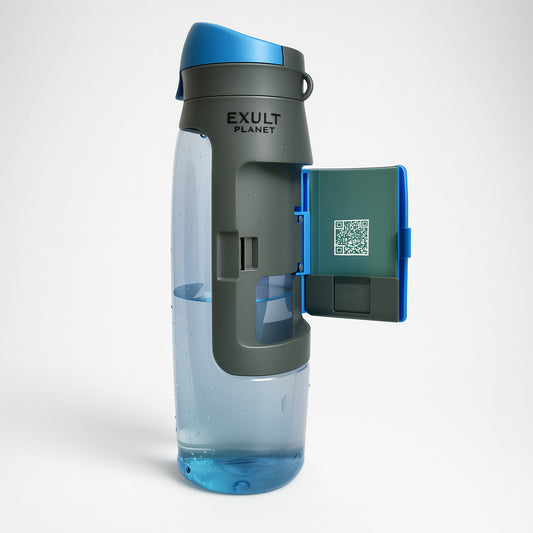 Eco-Friendly Reusable Water Bottle - Dark Gray/Black, Sustainable Hydration