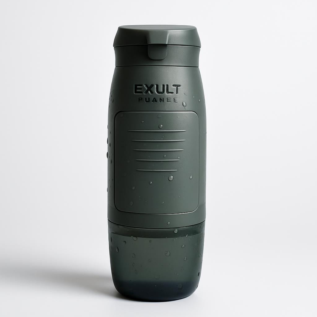 Eco-Friendly Reusable Water Bottle - Dark Gray/Black, Sustainable Hydration