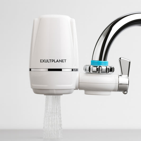 Eco-Friendly Faucet Water Filter with Chrome Accents