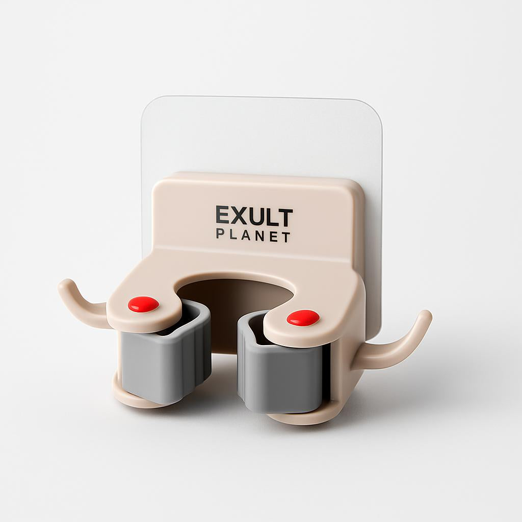 Eco-Friendly Wall-Mounted Mop and Broom Holder