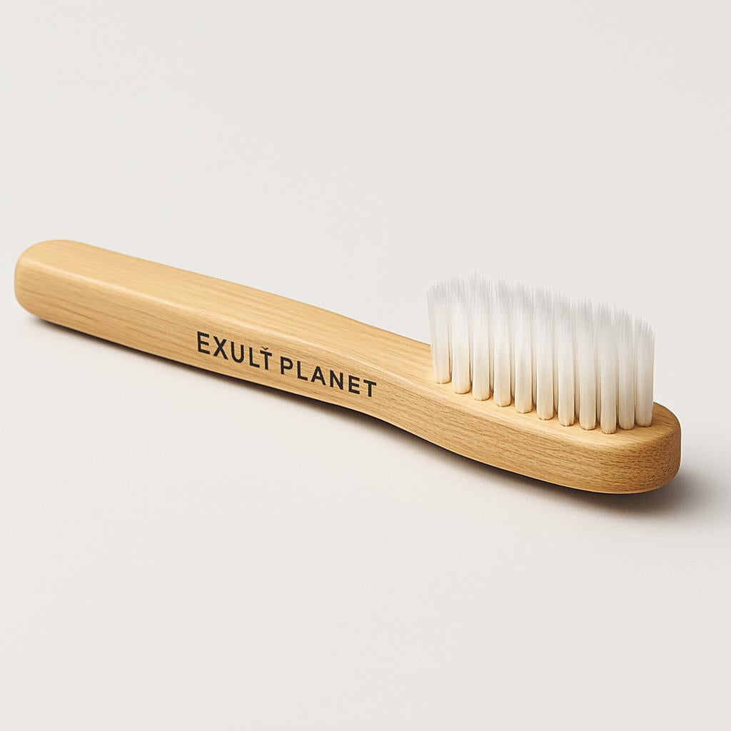 Eco-Friendly Bathroom Accessory Set - Ceramic & Bamboo