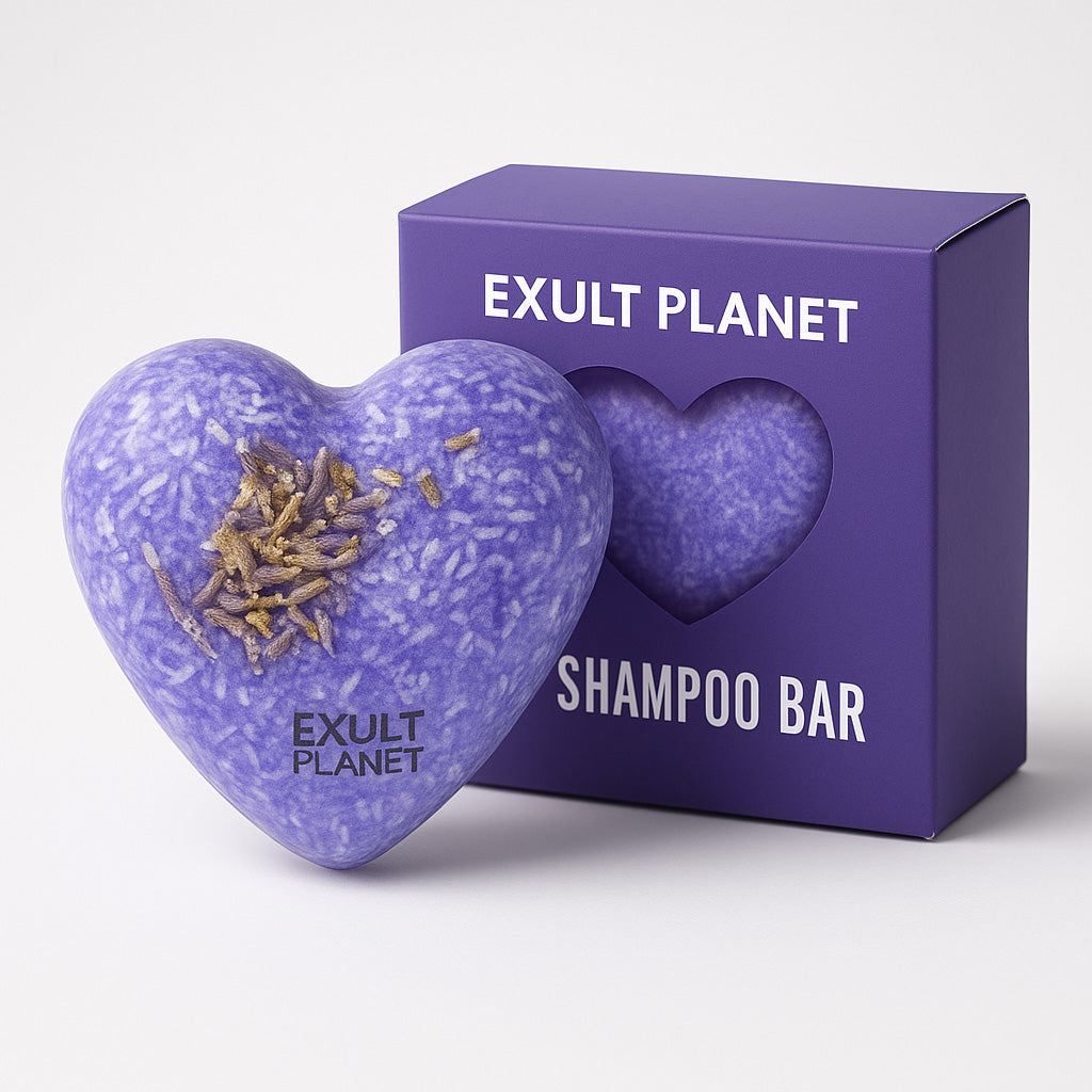 Heart-Shaped Natural Shampoo Bars - Eco-Friendly, Plastic-Free Hair Care