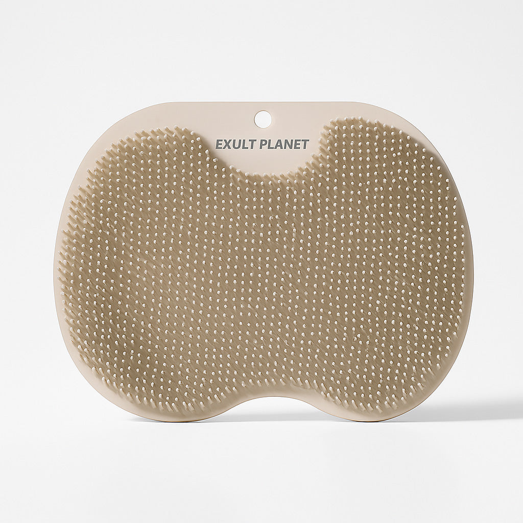 Eco-Friendly Silicone Suction-Cup Bath Massage Brush and Foot Scrub Mat