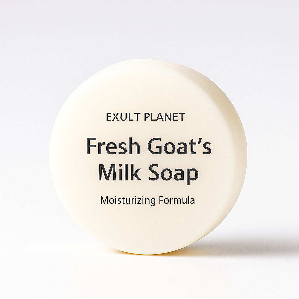 Natural Round Goat's Milk Soap Bar - Biodegradable & Plastic-Free