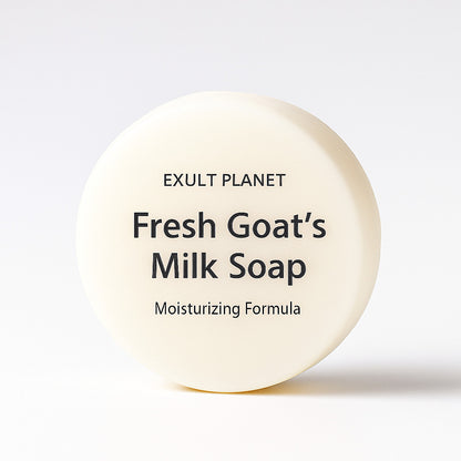 Natural Round Goat's Milk Soap Bar - Biodegradable & Plastic-Free