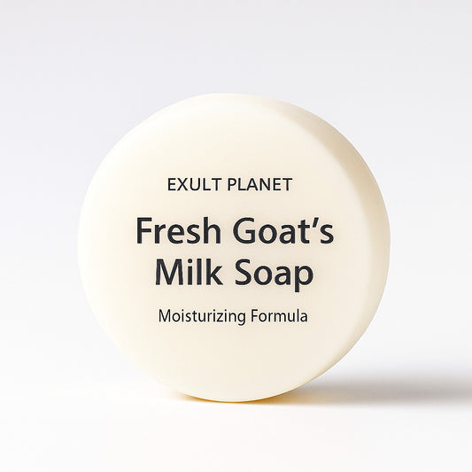 Natural Round Goat's Milk Soap Bar - Biodegradable & Plastic-Free