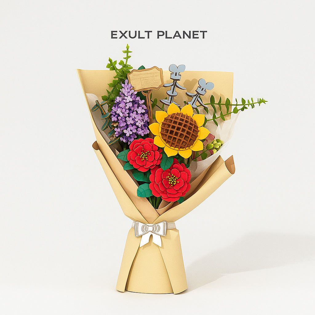 Eco-Friendly Wooden Flower Bouquet Puzzle Gift