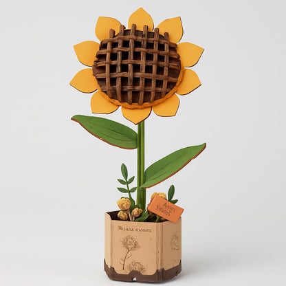 Eco-Friendly Wooden Flower Bouquet Puzzle Gift