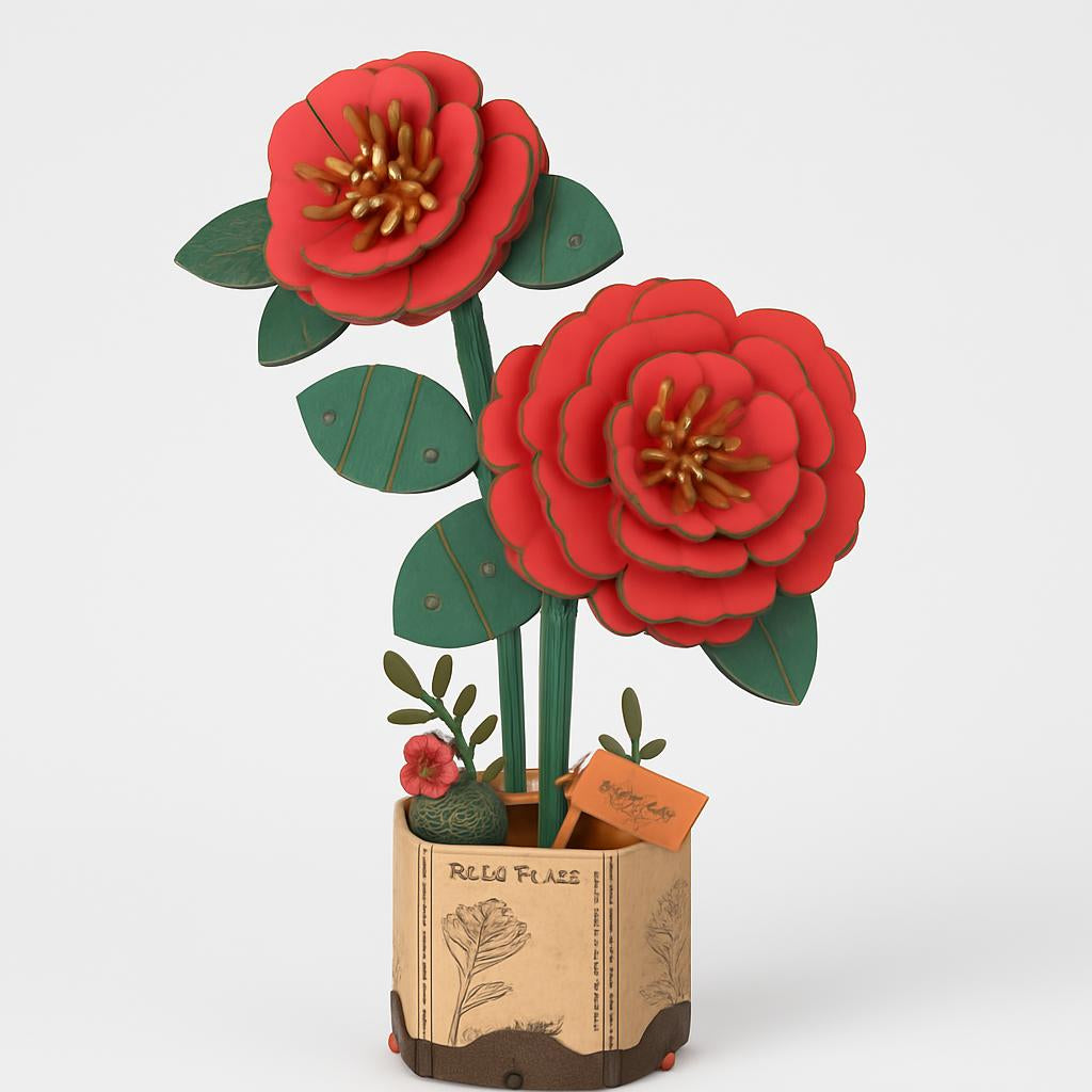 Eco-Friendly Wooden Flower Bouquet Puzzle Gift