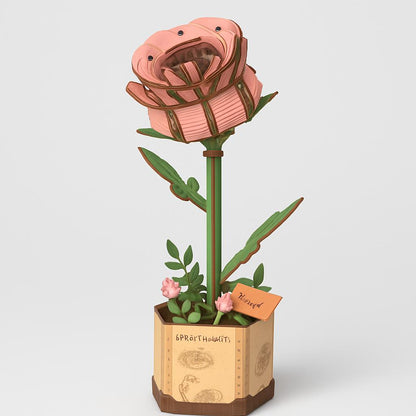 Eco-Friendly Wooden Flower Bouquet Puzzle Gift