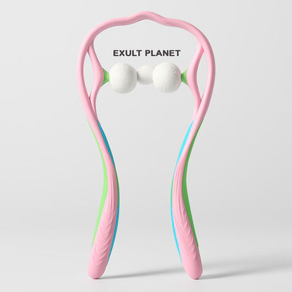 U-Shaped Neck and Shoulder Massager with Dual Handles and Roller Balls