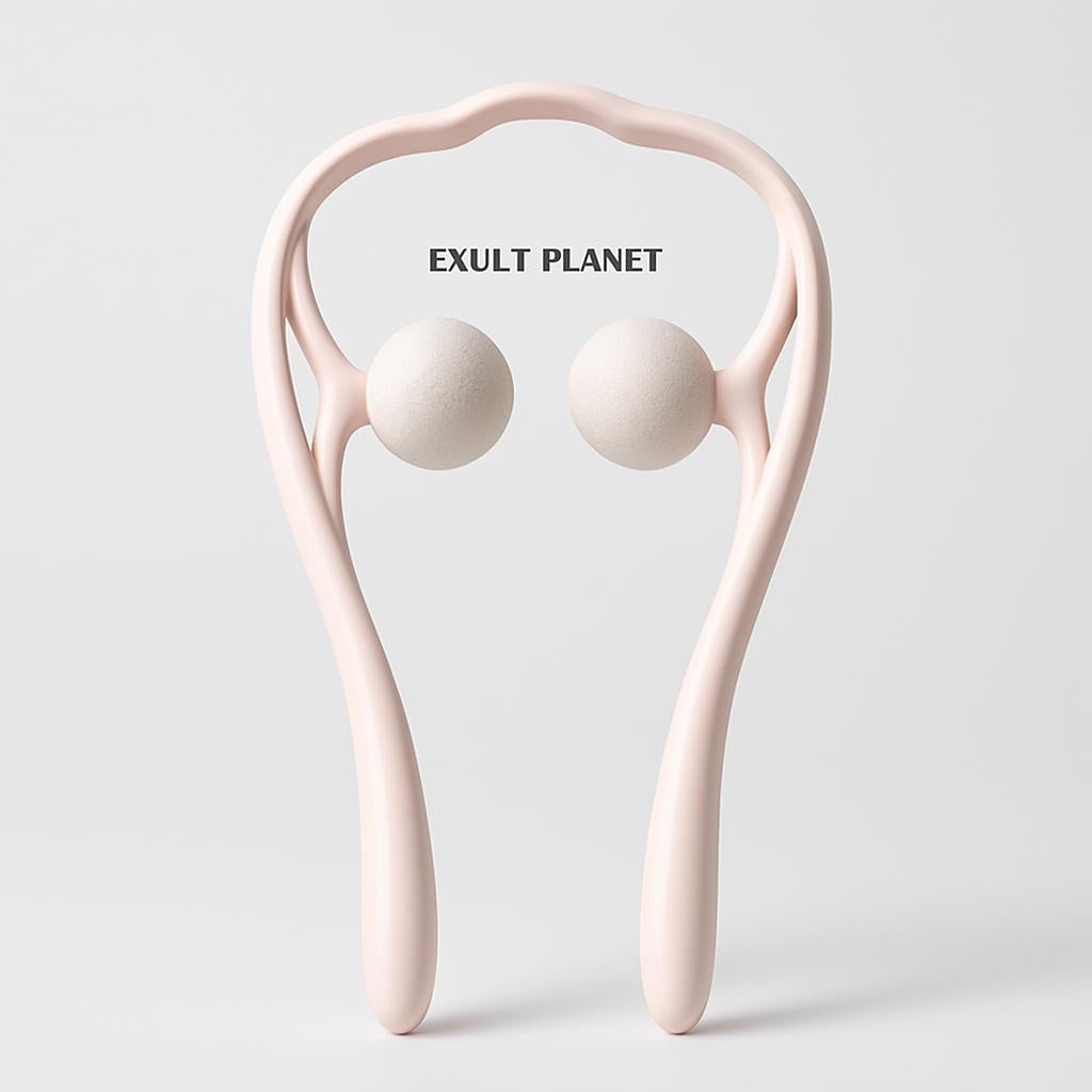 U-Shaped Neck and Shoulder Massager with Dual Handles and Roller Balls