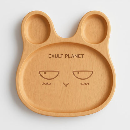 Eco-Friendly Animal-Shaped Wooden Plate for Kids