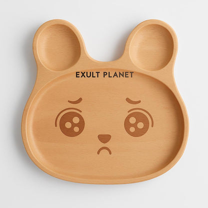 Eco-Friendly Animal-Shaped Wooden Plate for Kids