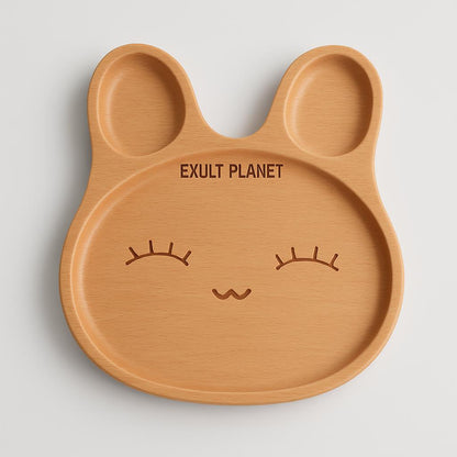 Eco-Friendly Animal-Shaped Wooden Plate for Kids