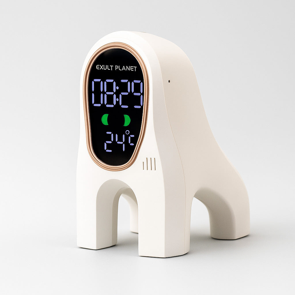 Eco-Friendly White Digital Alarm Clock for Sustainable Living