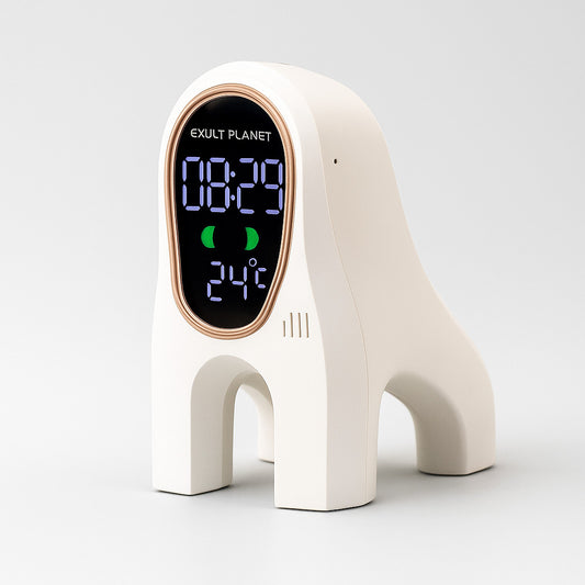 Eco-Friendly White Digital Alarm Clock for Sustainable Living