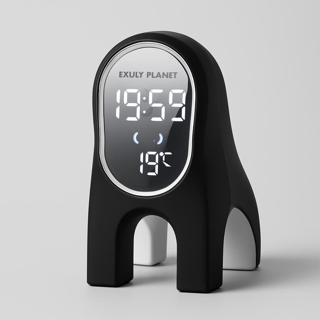 Eco-Friendly White Digital Alarm Clock