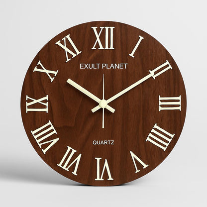 Glow in the Dark Wooden Wall Clock - Eco-Friendly Home Decor