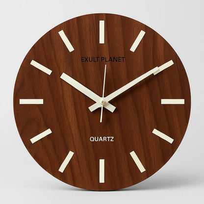 Glow in the Dark Wooden Wall Clock - Eco-Friendly Home Decor