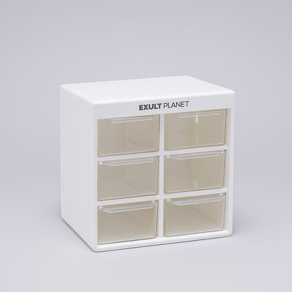 Eco-Friendly Rectangular Storage Organizer with Transparent Drawers