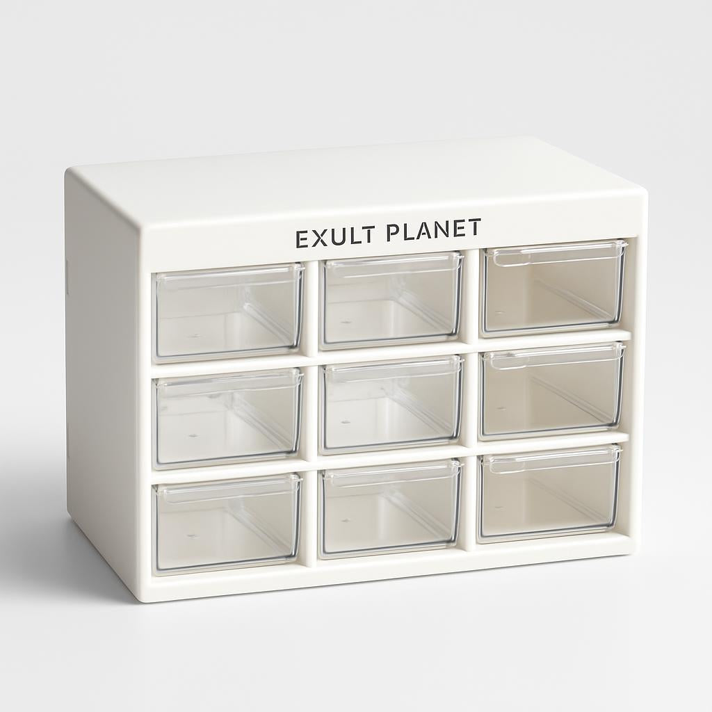 Eco-Friendly Rectangular Storage Organizer with Transparent Drawers