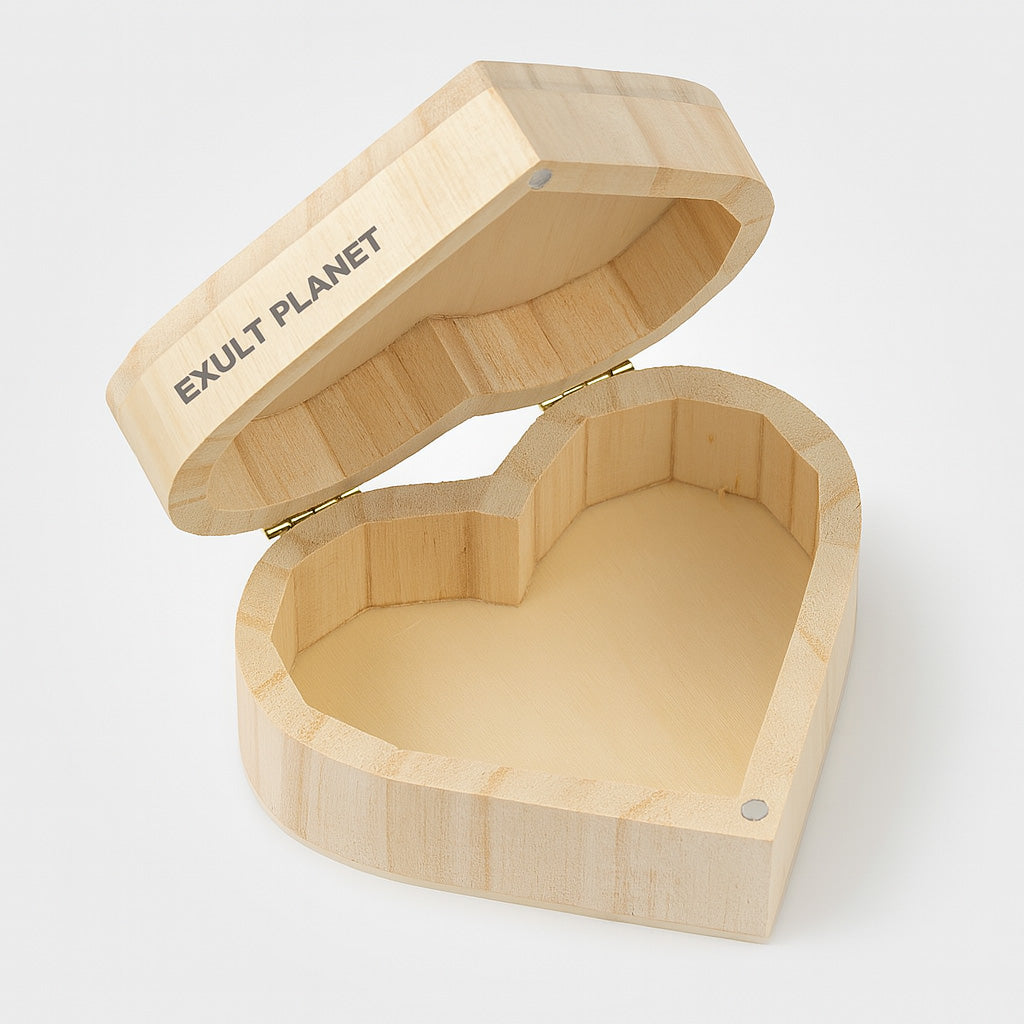Heart-Shaped Eco-Friendly Wooden Box for Sustainable Storage