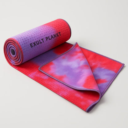 Eco-Friendly Yoga Towel - Blue & Green Tie-Dye, Quick-Drying, Reusable