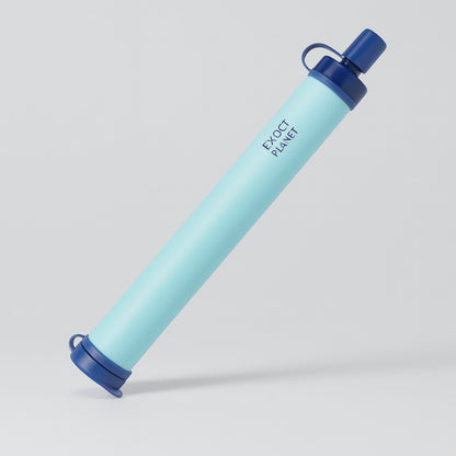 Portable Blue Cylindrical Water Filter for Eco-Friendly Hydration