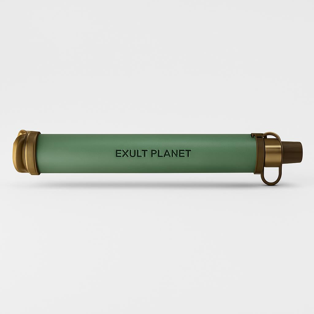 Portable Blue Cylindrical Water Filter for Eco-Friendly Hydration